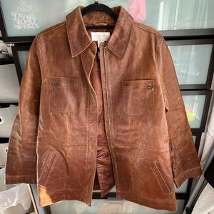 Liz Claiborne medium brown leather jacket